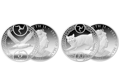 Isle man coins 10p - man,