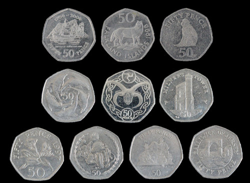 50p coin fifty - isle, of
