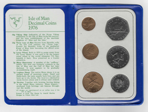 Unc 1976 isle man coin - man,