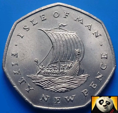 1971 isle man 50p pence - isle,
